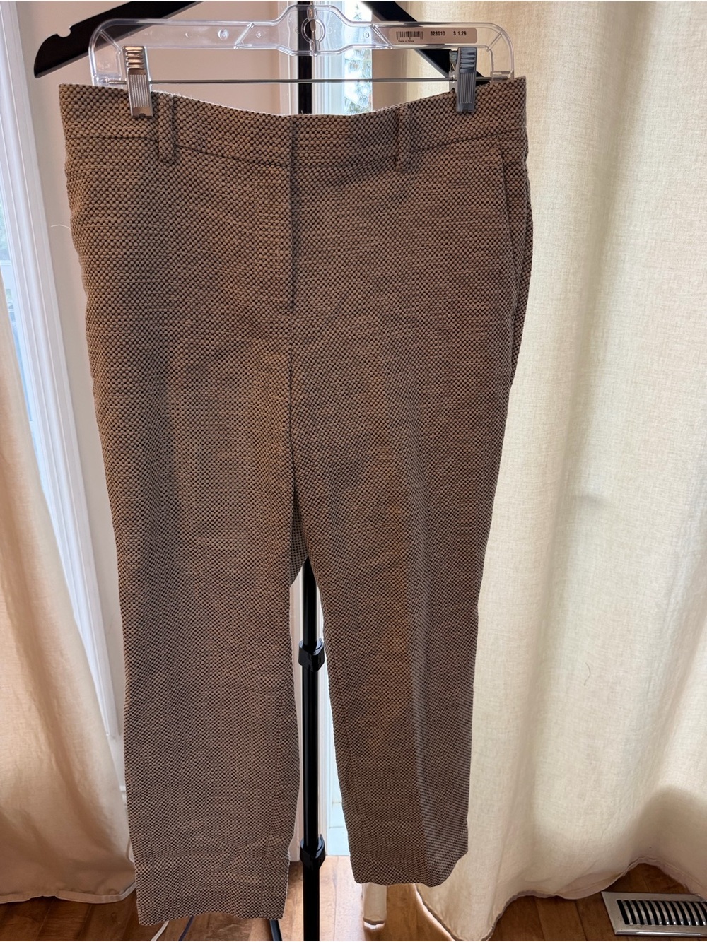 Ann Taylor Black and White Textured Work Ankle Pants- winter weight
